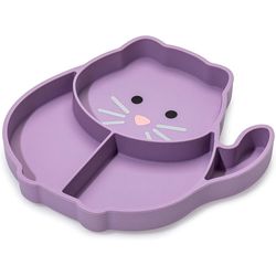 Plato De Silicona Con Divisiones Diseño Gato - Melii