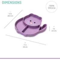 Plato De Silicona Con Divisiones Diseño Gato - Melii