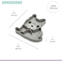Plato De Silicona Con Divisiones Diseño Bulldog - Melii
