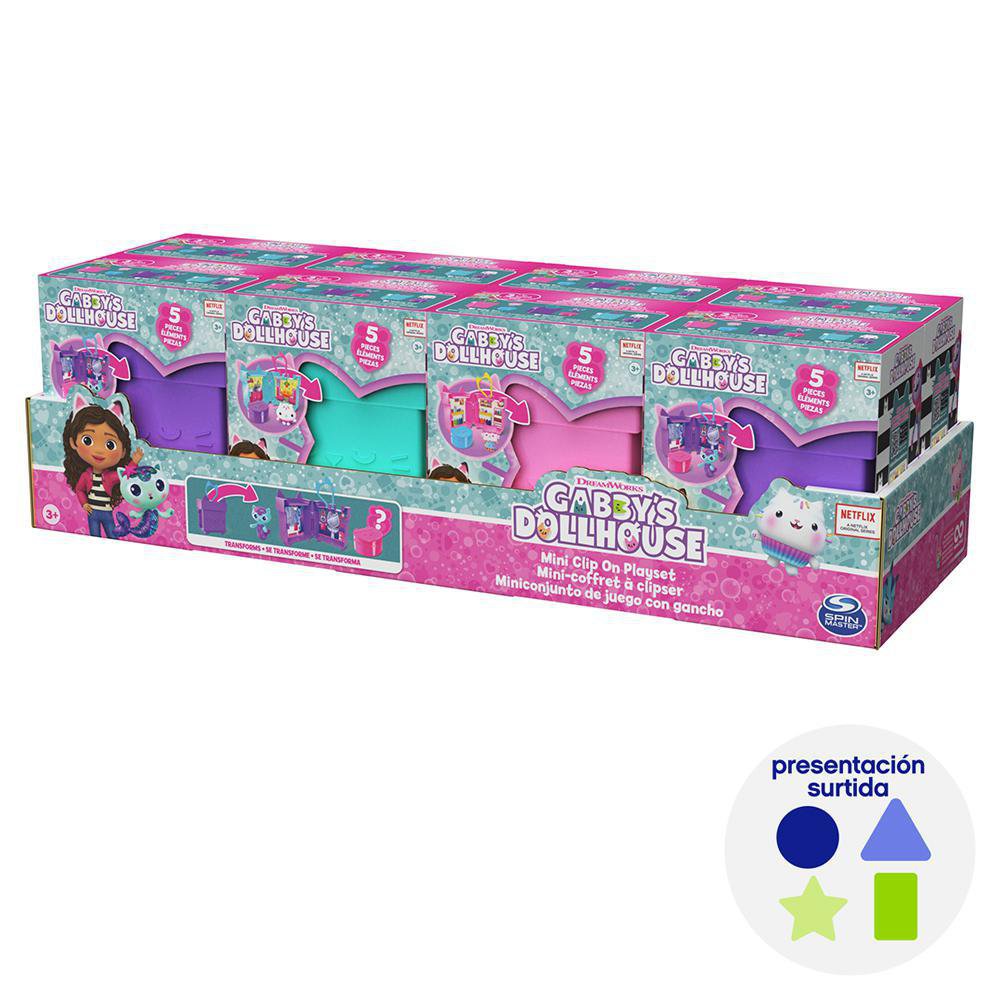 Mini Set de Juego Gabby's Dollhouse con Clip de 5 Piezas 3+ Años Diseños Surtidos Mini Set…