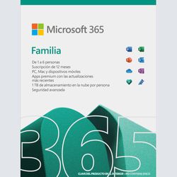 Licencia Office 365 Familiar 12 Meses - Microsoft