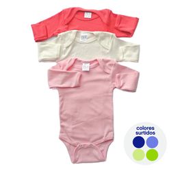 Set De Bodies Manga Larga 0-3M 3 Pzas - Buchis