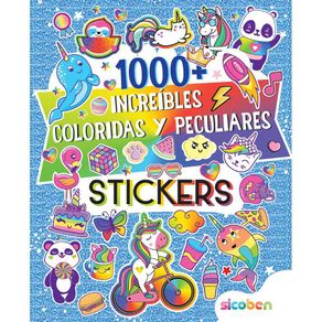 Libro Con Stickers Increíbles, Coloridas Y Peculiares Azul - Sicoben