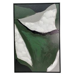 Cuadro En Tonos Verde Y Blanco 60x3.5x90 Cm - Concepts