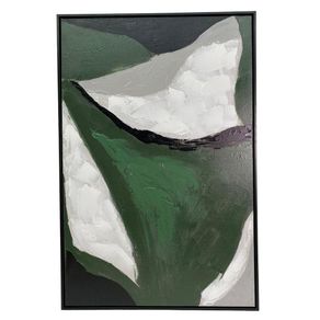 Cuadro En Tonos Verde Y Blanco 60x3.5x90 Cm - Concepts