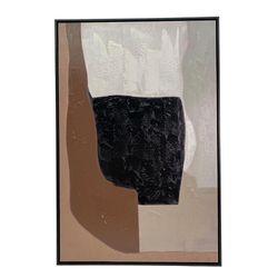 Cuadro En Tonos Café Y Blanco 60x3.5x90 Cm - Concepts