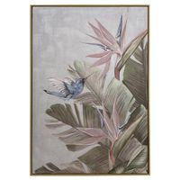 Cuadro Con Colibrí Y Flor Ave Del Paraíso 70x3.5x100 Cm- Concepts