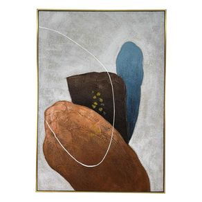 Cuadro Gris Con Diseños En Azul 72x4.5x102 Cm - Concepts