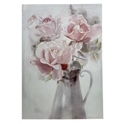Cuadro Con Jarrón Y Flores Rosas 60x3.5x60 Cm Diseños Surtidos - Concepts