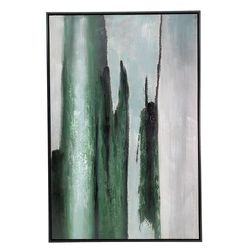 Cuadro En Tonos Blanco Y Verde 60x3.5x90 Cm - Concepts