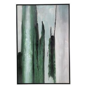 Cuadro En Tonos Blanco Y Verde 60x3.5x90 Cm - Concepts