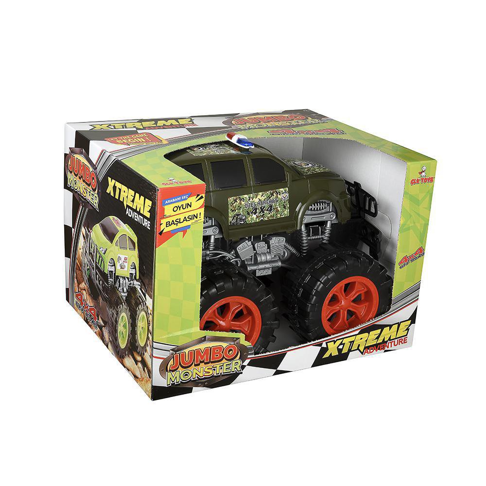 Vehículo Monster Fuerzas Especiales 4x4 Jumbo Monster Xtreme Adventure 3+ Años Color Verde Camuflaje Carro De Camuflaje Fuerzas Especiales Jumbo - Clk Toys