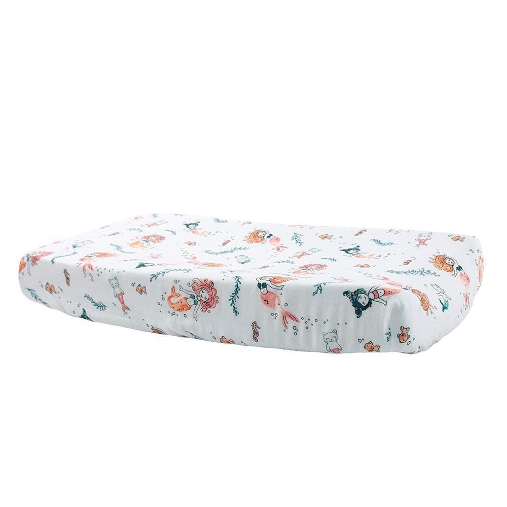 Cobertor para Cambiador Diseño Sirenas de 36 x 18 x 6 Cm Funda para Cambiador de Muselina…