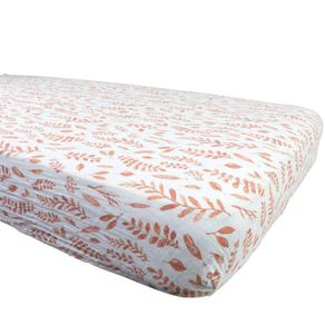 Sábana Cobertora Para Cuna Hojas Rosadas - Bebe Au Lait