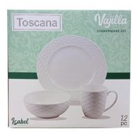 Vajillas Con Relieve De 12 Pzas - Toscana