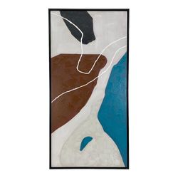 Cuadro Con Fondo Gris Y Línea Blanca  50x3.5x100 Cm - Concepts
