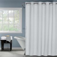 Cortina De Baño Waffle Sin Ganchos Gris Claro 180X180 Cm - Viva