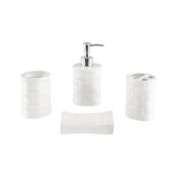 Set De 4 Pzas Accesorios Para Baño Blanco - Viva