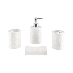 Set De 4 Pzas Accesorios Para Baño Blanco - Viva