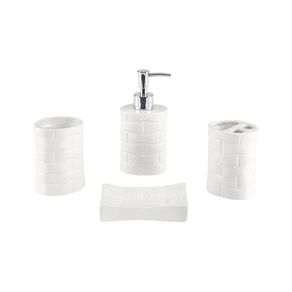 Set De 4 Pzas Accesorios Para Baño Blanco - Viva
