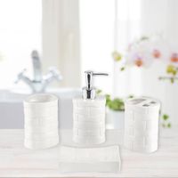 Set De 4 Pzas Accesorios Para Baño Blanco - Viva