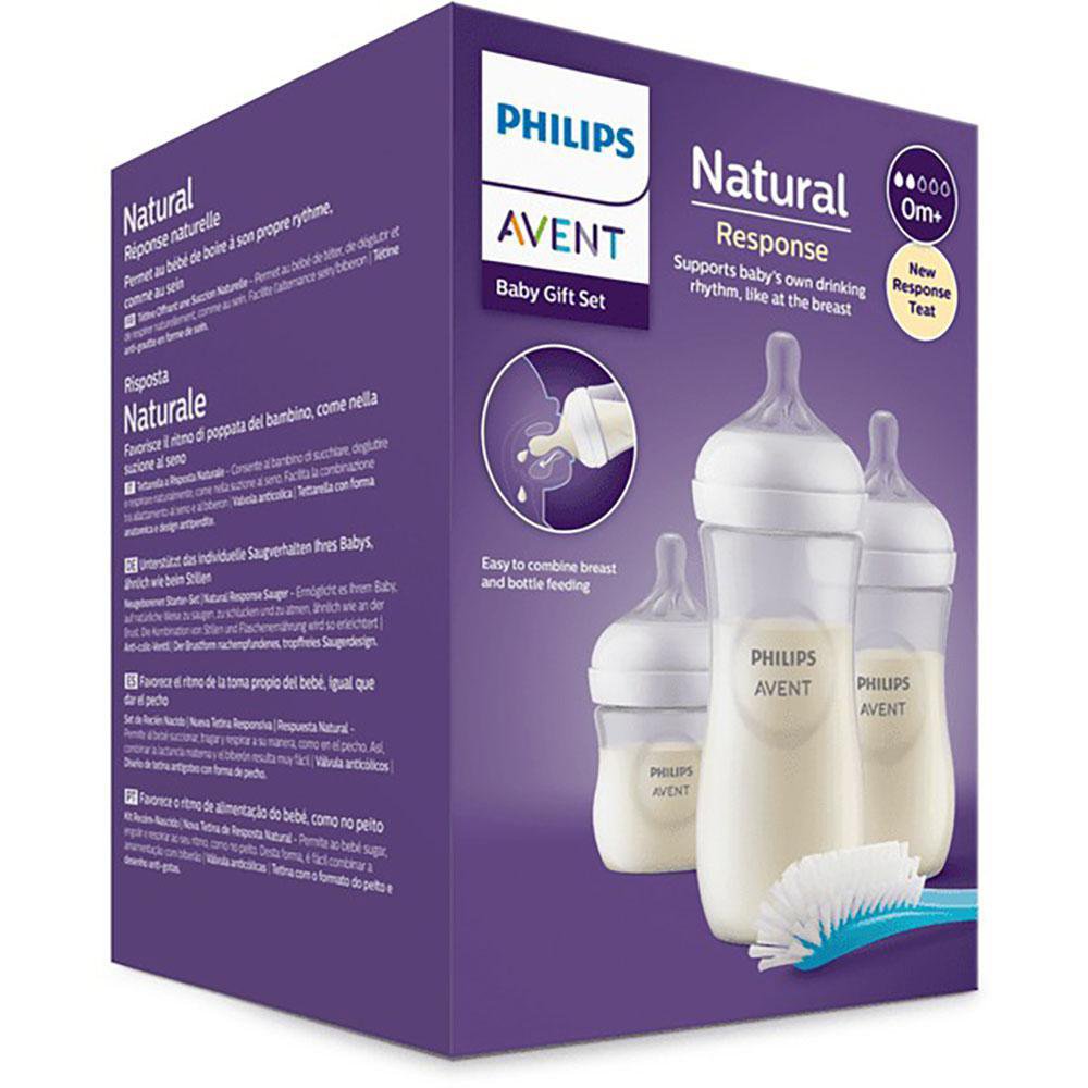 Set de Pachas Philips Natural Response Cepillo de Lavado de 4 Piezas Set de Pachas y Accesorios Philips Natural Response con Válvula Air Free