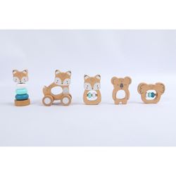 Set De 5 Chinchines De Madera Animales - Koala Baby
