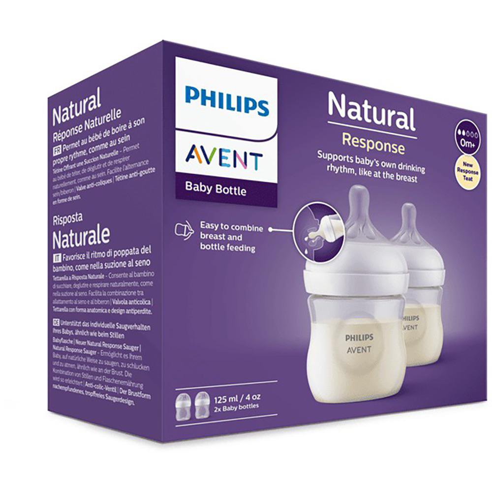 Set de Pachas Philips Natural Response con Cuello Ancho de 2 Piezas de 4 Oz Set de 2 Pacha…