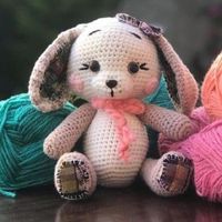 Perro Tejido A Mano 20 Cm - Mascotas De Lana