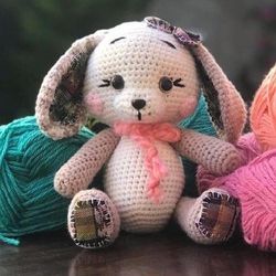Perro Tejido A Mano 20 Cm - Mascotas De Lana
