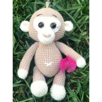 Peluche de Mono Tejido a Mano 20 Cm - Mascotas De Lana