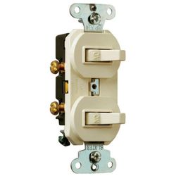 Interruptor Doble de Empotrar 15 A Marfil 120 - 277 V - Legrand