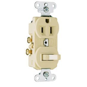 Interruptor + Tomacorriente de Empotrar 15 A Marfil 120 - 125 V - Legrand