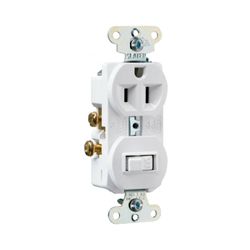 Interruptor + Tomacorriente de Empotrar 15 A Blanco 120 - 125 V - Legrand