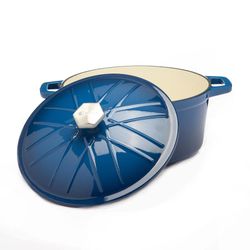 Olla Con Tapa Hierro Fundido 24 Cm Azul - Picca