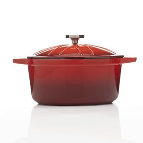 Olla Baja Con Tapa Hierro Fundido 30 Cm Roja - Picca