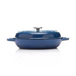Olla Baja Con Tapa Hierro Fundido 30 Cm Azul - Picca