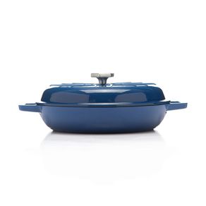 Olla Baja Con Tapa Hierro Fundido 30 Cm Azul - Picca
