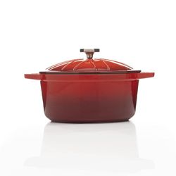 Olla Con Tapa Hierro Fundido 20 Cm Roja - Picca