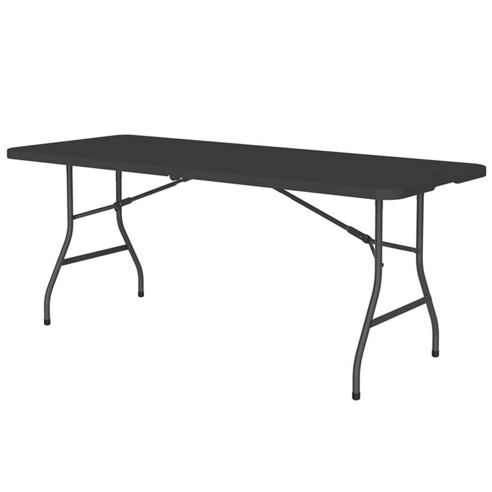 Mesa Plegable Rectangular Oskar Negra 182 cm para Exterior e Interior Mesa Plegable de Plástico Oskar 182.8 x 75.1 x 74.3 cm Color Negro