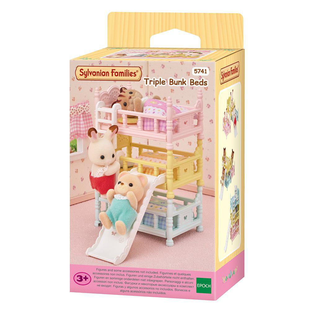 Set de Muebles Sylvanian Families Cama para Trillizos con Tobogán de 15 Piezas Sylvanian F…