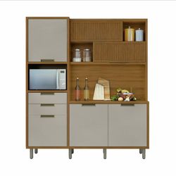 Gabinete Impera Blanco y Café 183X47X212 Cm - Livim Natural Home