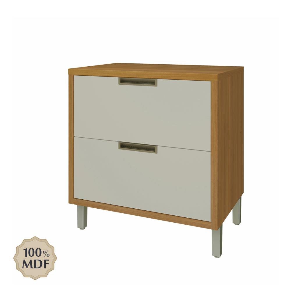 Gabinete Base Impera con 1 Puerta y 1 Gaveta 80 cm Color Café y Blanco