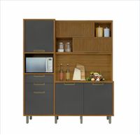 Gabinete Impera Gris y Café 183X47X212 Cm - Livim Natural Home
