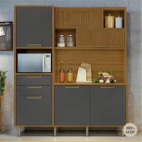 Gabinete Impera Gris y Café 183X47X212 Cm - Livim Natural Home
