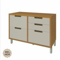Gabinete Base Impera Café y Blanco 120X52X86 Cm - Livim Natural Home