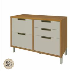 Gabinete Base Impera Café y Blanco 120X52X86 Cm - Livim Natural Home