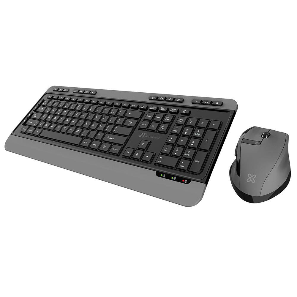 Combo de Teclado y Mouse Dúo Inalámbrico Color Negro con Gris Combo Teclado y Mouse Dúo In…