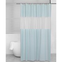 Cortina de Baño 3D Celeste Transparente 180X180 Cm - Viva
