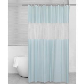 Cortina de Baño 3D Celeste Transparente 180X180 Cm - Viva